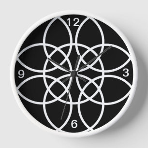 Weiße Spiralkreise Uhr