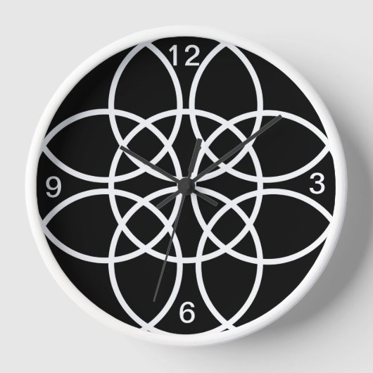 Weiße Spiralkreise Uhr (Vorderseite)