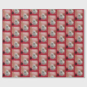 Weiße Spitz Blume Tiere   Geschenkpapier (Flach)