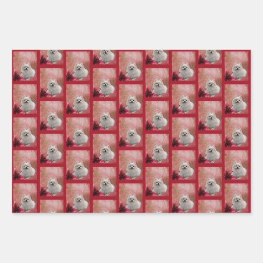Weiße Spitz Blume Tiere  Geschenkpapier Set (Vorderseite 2)
