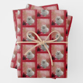 Weiße Spitz Blume Tiere  Geschenkpapier Set (Beispiel)