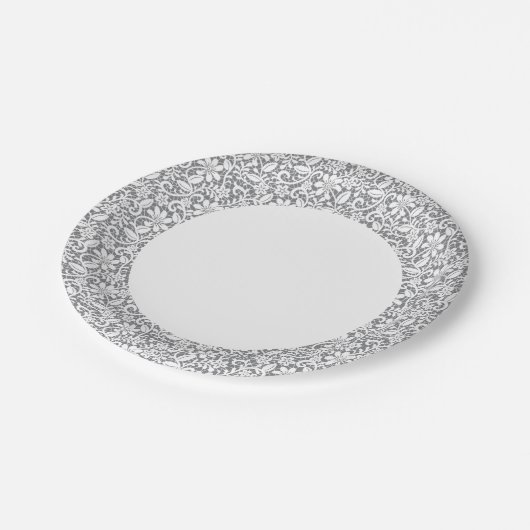 Weiße Spitze 1 Pappteller (Schrägansicht)