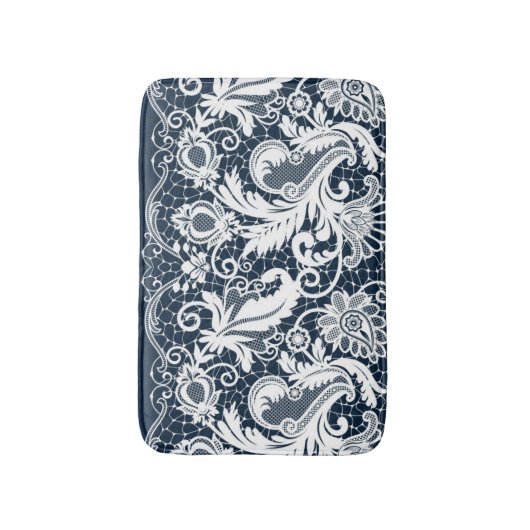 Weiße Spitze 2 Badematte (Vorderseite Vertikal)