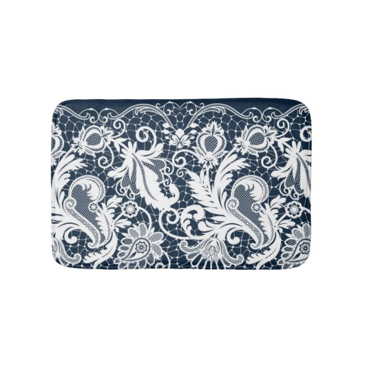 Weiße Spitze 2 Badematte (Vorderseite)