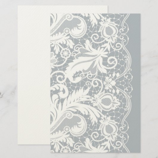 Weiße Spitze 2 Briefpapier (Vorne/Hinten)