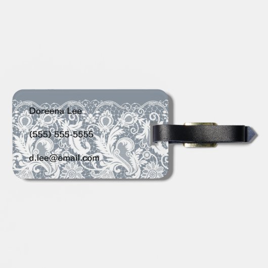 Weiße Spitze 2 Gepäckanhänger (Rückseite horizontal)