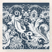 Weiße Spitze 2 Glasuntersetzer (Vorderseite)