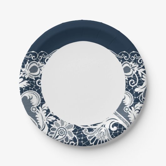 Weiße Spitze 2 Pappteller (Vorderseite)