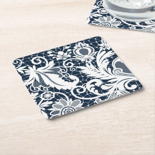 Weiße Spitze 2 Rechteckiger Pappuntersetzer (angewinkelt)