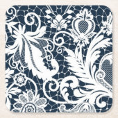 Weiße Spitze 2 Rechteckiger Pappuntersetzer (Vorderseite)