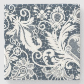 Weiße Spitze 2 Steinuntersetzer (Vorderseite)