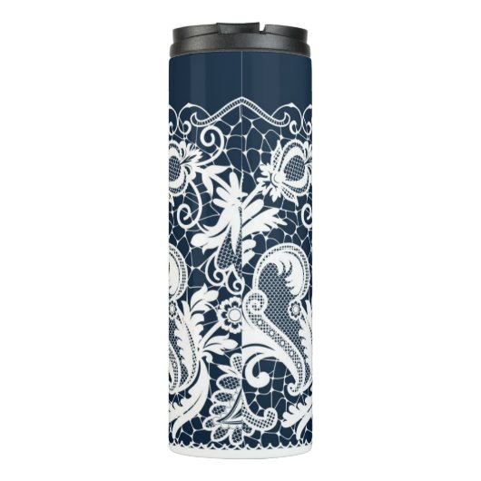 Weiße Spitze 2 Thermosbecher (Rückseite)