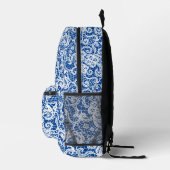 Weiße Spitze auf blau Bedruckter Rucksack (Rechts)