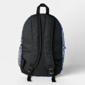 Weiße Spitze auf blau Bedruckter Rucksack (Rückseite)