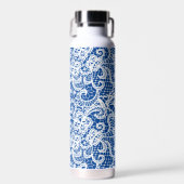 Weiße Spitze auf blau Trinkflasche (Vorne)