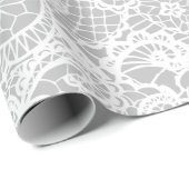 Weiße Spitze auf Grau Geschenkpapier (Rolleneckpunkt)