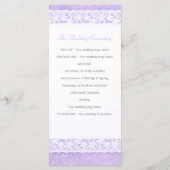 Weiße Spitze auf lila Hochzeitskalender Programm (Rückseite)