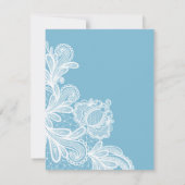 Weiße Spitze auf Pastel Blue Taufe Einladung (Rückseite)