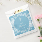 Weiße Spitze auf Pastellblauer Taufe Geschenktütchen (Versiegelt)