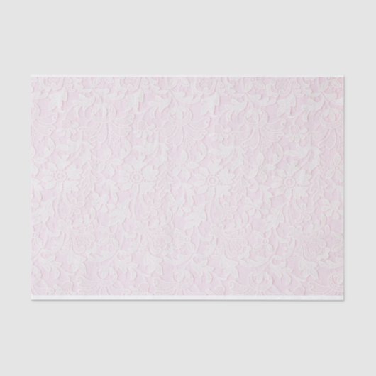 Weiße Spitze auf Rosa, 10" x 15" Seidenpapier (Vorderseite)