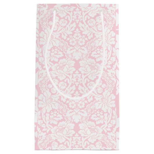 Weiße Spitze auf rosa Kleine Geschenktüte (Vorderseite)