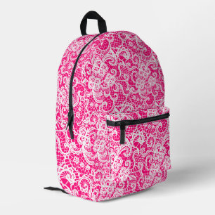 Weiße Spitze auf rot Bedruckter Rucksack