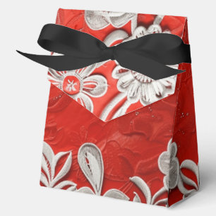 Weiße Spitze auf Rot Geschenkschachtel