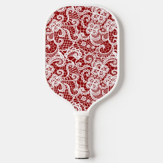Weiße Spitze auf rot Pickleball Schläger (Vorderseite)
