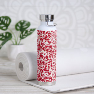 Weiße Spitze auf rot Trinkflasche