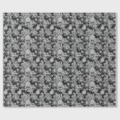 Weiße Spitze auf Schwarz  Geschenkpapier (Flach)