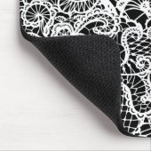 Weiße Spitze auf schwarz Mousepad (Ecke)