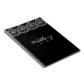 Weiße Spitze auf schwarz Notizblock (Rechte Seite)