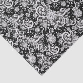 Weiße Spitze auf Schwarz  Seidenpapier (Detail)