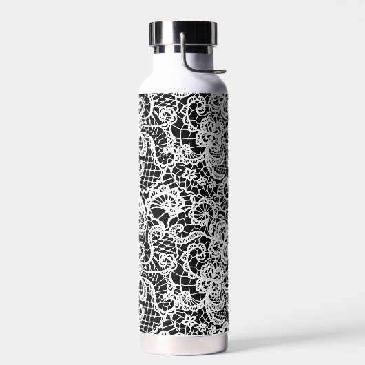 Weiße Spitze auf schwarz Trinkflasche (Links)