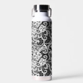 Weiße Spitze auf schwarz Trinkflasche (Vorne)