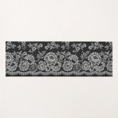 Weiße Spitze auf Schwarz Yogamatte (Vorderseite (Horizontal))