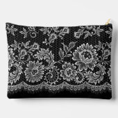 Weiße Spitze auf schwarz Zubehörtasche (Rückseite)