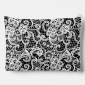 Weiße Spitze auf schwarz Zubehörtasche (Rückseite)