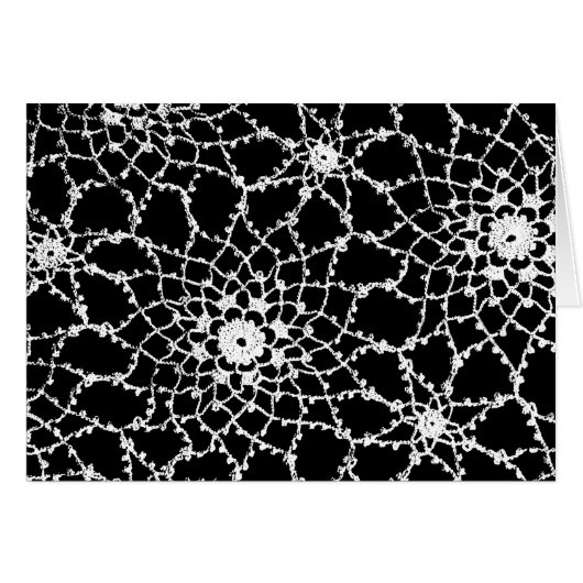 Weiße Spitze auf schwarzer Hintergrundkarte (Vorderseite (Horizontal))