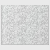 Weiße Spitze auf Silberumschlag Geschenkpapier (Flach)