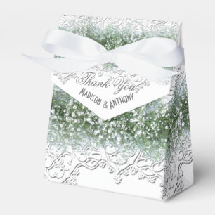 Weiße Spitze & Babyatem Hochzeit Geschenkschachtel