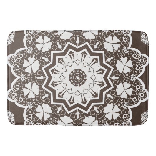 Weiße Spitze Badematte (Vorderseite)