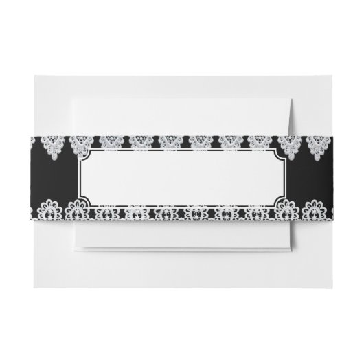 Weiße Spitze bildet eine empfindliche Grenze gegen Einladungsbanderole (Vorderseite Beispiel)