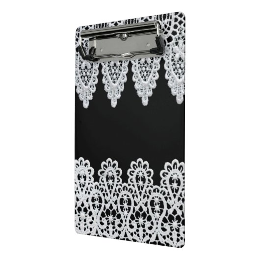 Weiße Spitze bildet eine empfindliche Grenze gegen Mini Klemmbrett (Gewinkelt2)