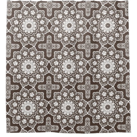 Weiße Spitze Duschvorhang (Vorderseite)