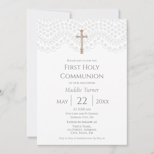 Weiße Spitze | Erste Einladung (Vorderseite)