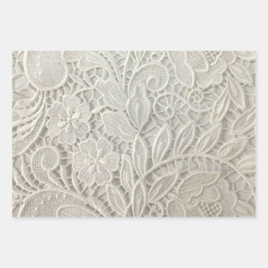 weiße Spitze Geschenkpapier Set (Vorderseite 3)