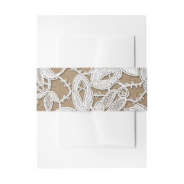 Weiße Spitze | Hochzeitsarbeit von Kraft  Einladungsbanderole