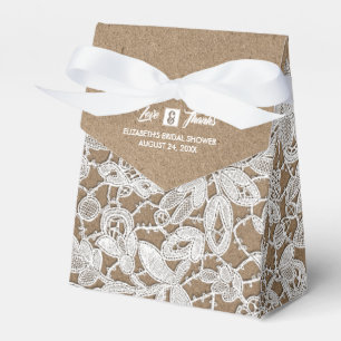 Weiße Spitze Kraft Paper Brautparty Fevor Boxes Geschenkschachtel