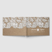 Weiße Spitze | Kraft Paper Wedding Guest Books Gästebuch (Voll)